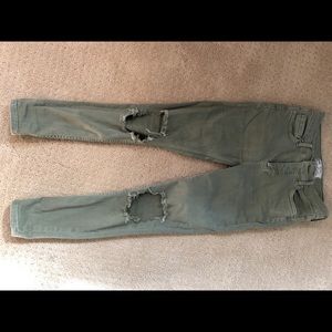Free People Olive Skinny Jeans